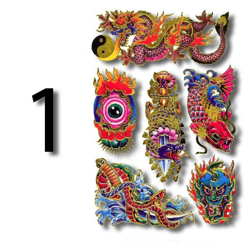 Chinese Art Temporary Tattoos - Martial Arts Temporary Tattoo - Asian 