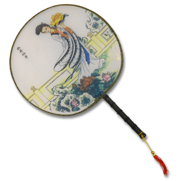 Decorative Round Hand Fan Oriental Novelties Decorative Asian Fan