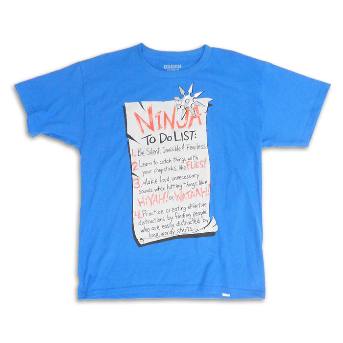 Ninja To-Do List T-Shirt - Kids Ninja Shirts - Funny Ninja ...