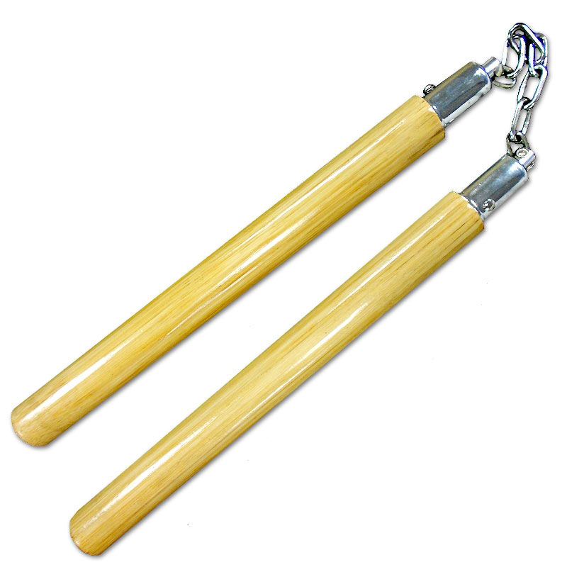 Polished Rattan Nunchaku Sanded Wooden Nunchuks Smooth Wood Martial