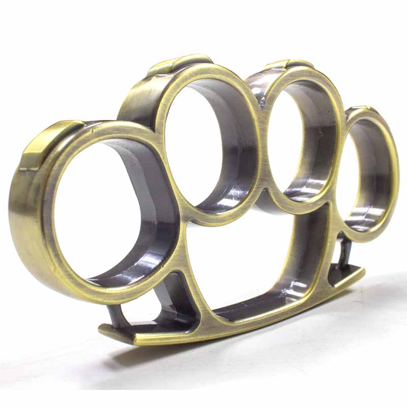 Antique Brass Knuckle Duster Heavy Duty Bronze Knuckles Self Defense Weapon
