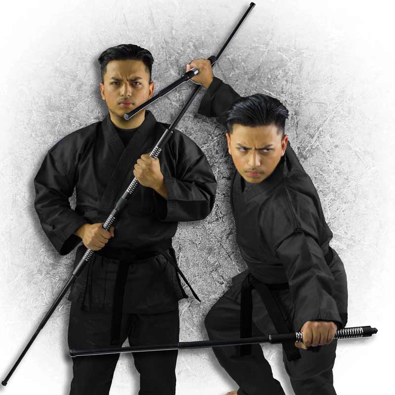 Black 2-Piece Collapsible Bo Staff