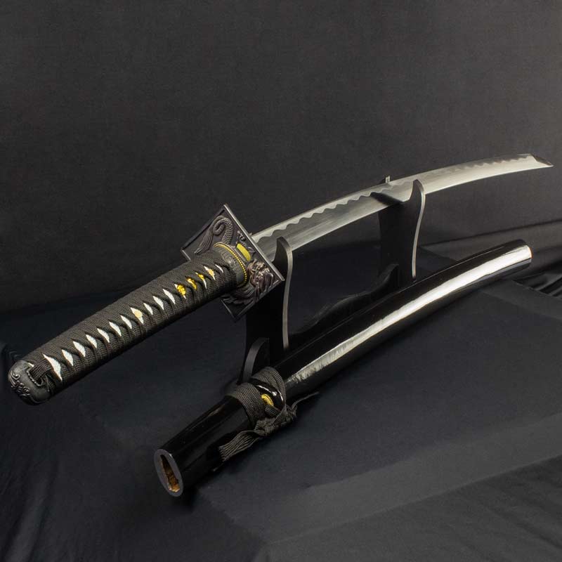 investering Møntvask Forkorte Black Dragon Samurai Sword - Black Handle Katana - Japanese Weapons |  Karatemart.com