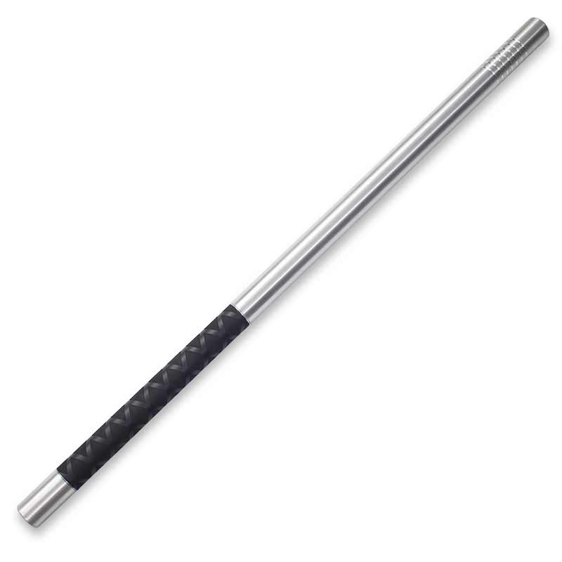 Black Grip Aluminum Escrima Metal Baston Stick Kali Weapons
