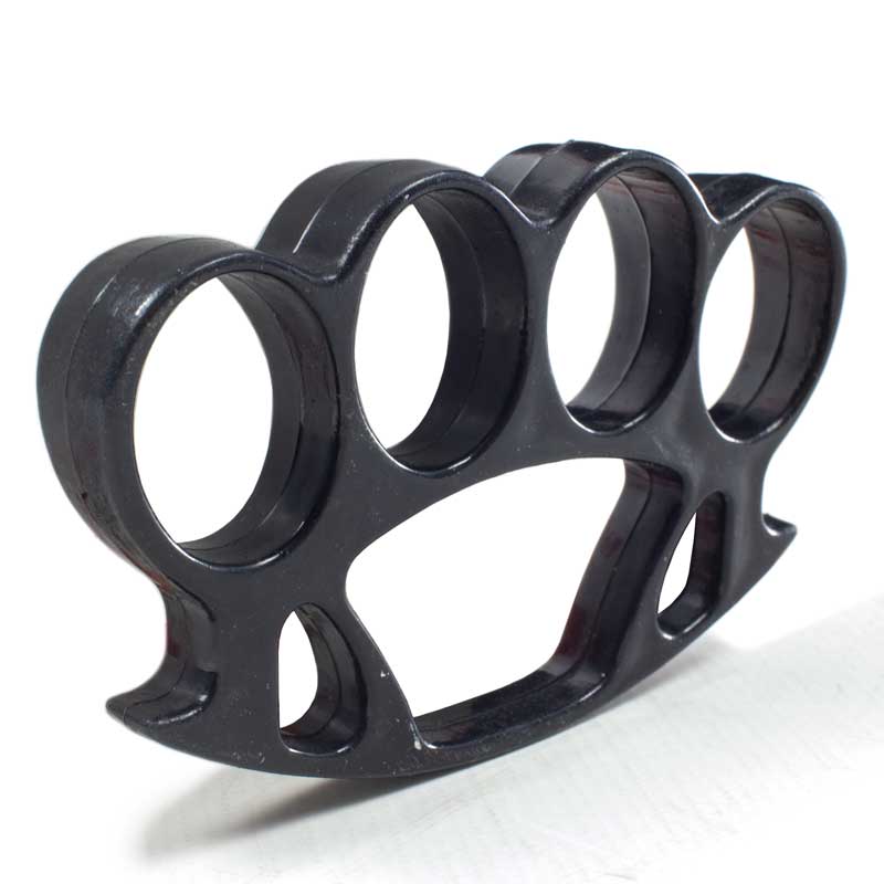 Black Plastic Knuckle Duster FistLoading Weapon Brass Knuckles