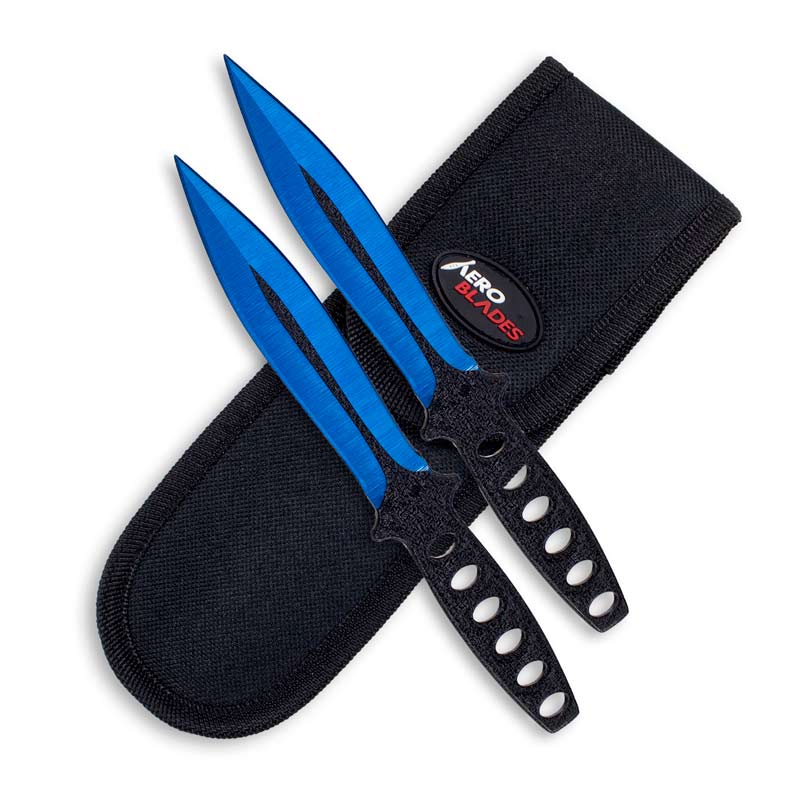 Blue Blade Throwing Knife Set