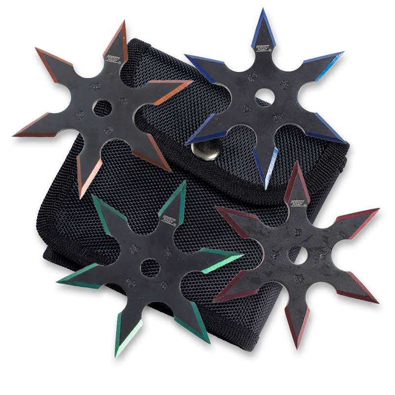 Colored-Blade Throwing Star Set