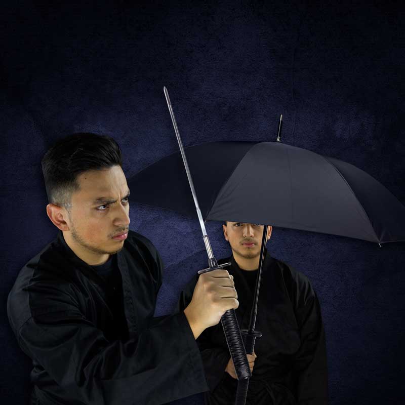 Concealed Umbrella Sword - Self Defense - Black Umbrella