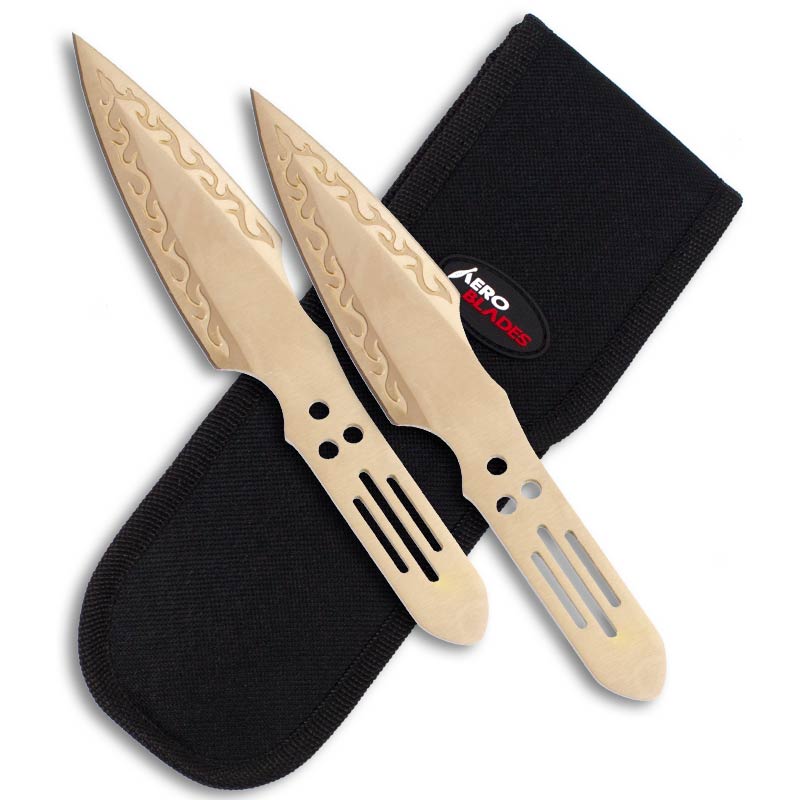 Copper Knife Set, A Knife Set with Sharpener Built-in, Upright 6-Piece Rose Gold