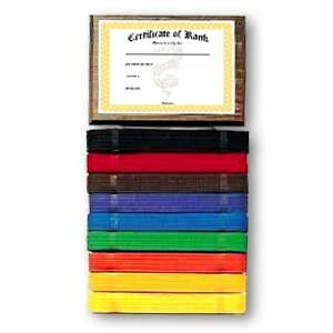 Deluxe Karate Belt Rack Deluxe  Martial Art Belt Rack and Medal Display Holder 