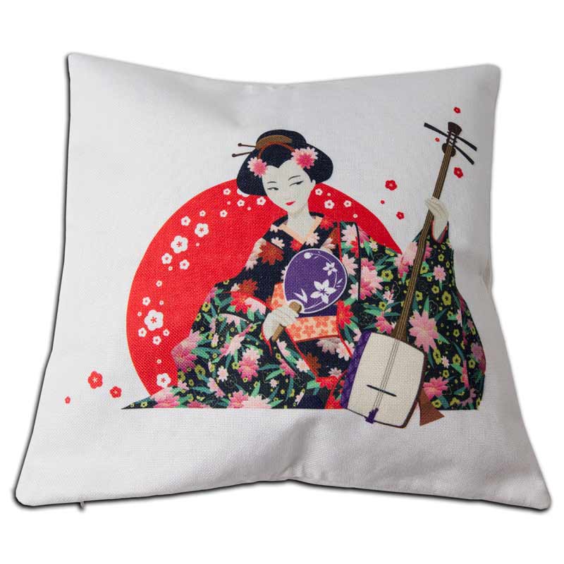Geisha Throw Pillow Case Japanese Pillow Cover Home Decoration