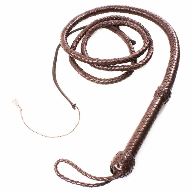 10 Ft 12 Pliat Brown Genuine Leather Bullwhip Well Weight Shortloaded Whip 
