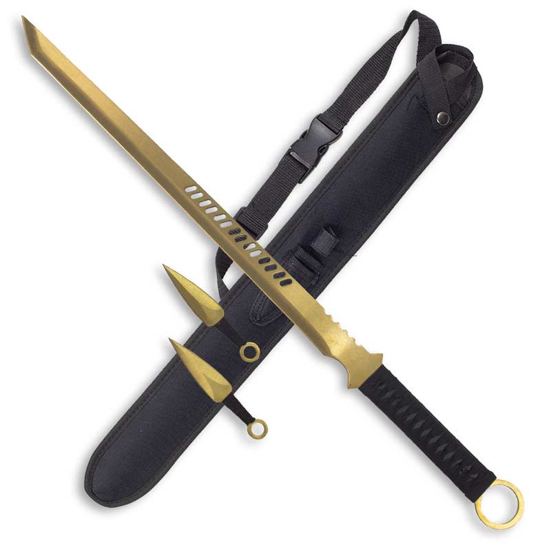 Gold Blade Kunai Ninja Sword