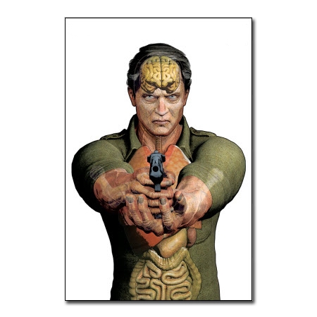 human anatomy armed gunman target poster throwing knife paper targets