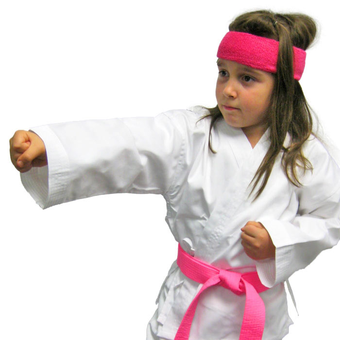 Child POWER NINJA Pink Girls Martial Arts Fancy Dress Costume Outfit Age 5-13 