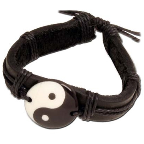 Leather Yin Yang Bracelet Martial Arts Jewelery Leather Yin Yang Bracelet