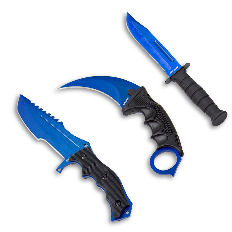 Lightning Blue Blade Knife Set Knife Variety Pack Blue Knives