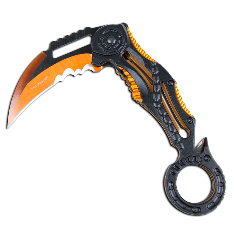 Mandarin Claw Karambit - Orange Karambit Folding Knife
