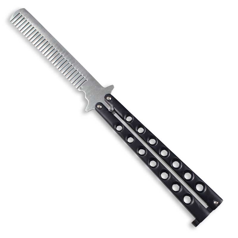 Midnight Black Butterfly Comb Black Handle Balisong Comb Batangas