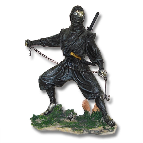 Grappling Hook Ninja Statue - Plastic Martial Arts Figure - Resin
