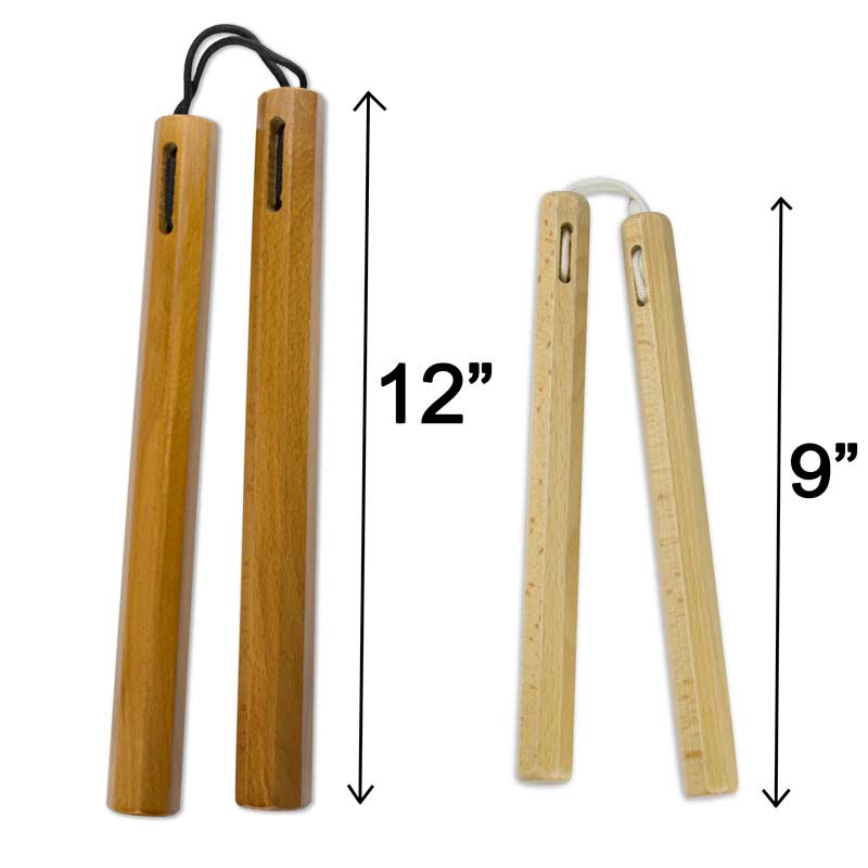 ヌンチャク ステンレス無垢 スイベルなし 30cm 810g Octagon Corded Speedchucks - Small Wooden Nunchucks - Wood Octagon
