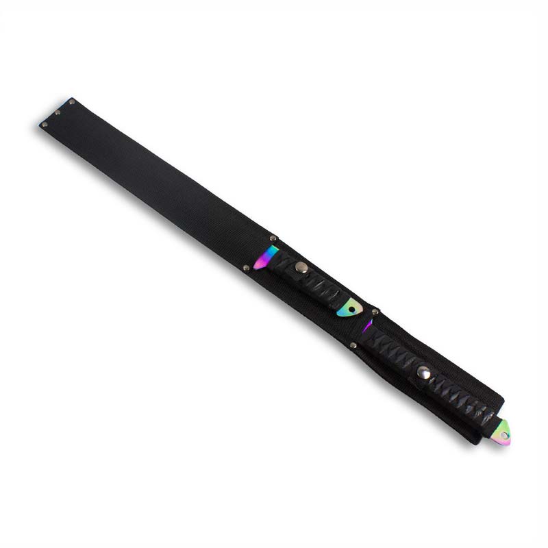 最終価格☆レインボーギンガムBIGスカーフ Sea Wave Wakizashi Blue 1060Carbon Steel Japanese Samurai