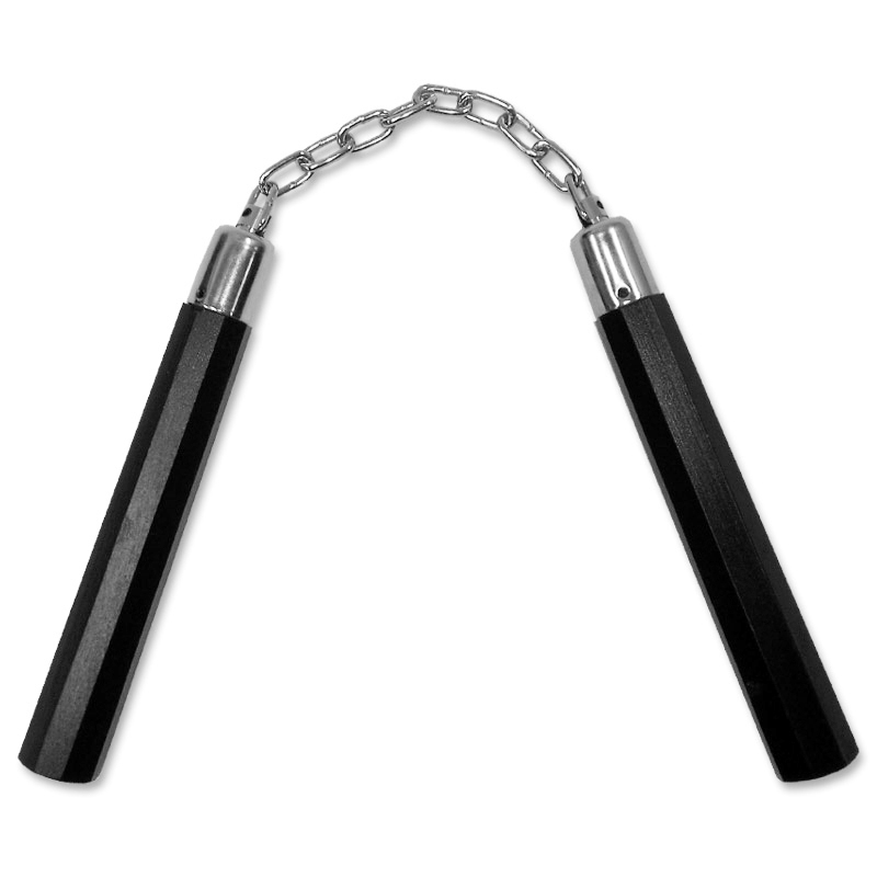 Short Black Octagon Nunchaku Small Black Speed Nunchucks