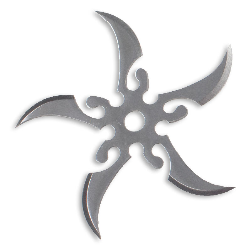 Silver 5 Point Flower of Death Star - Chrome Shuriken