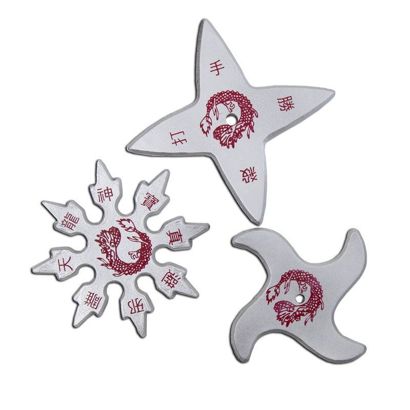 Silver Rubber Throwing Stars