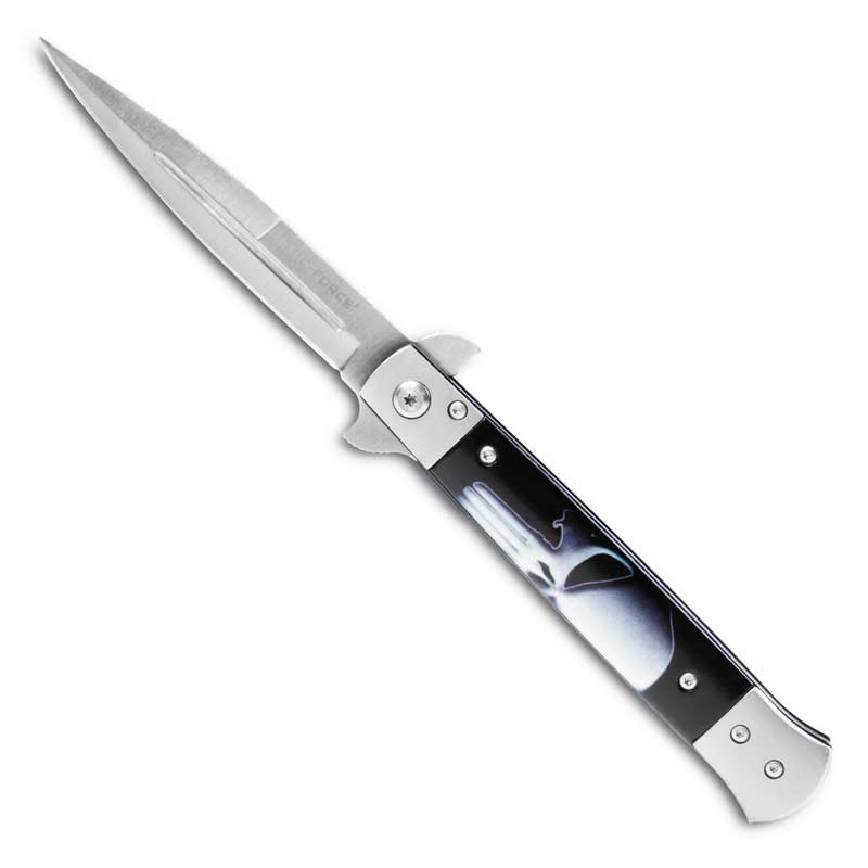 Skull Stiletto Pocket Knife