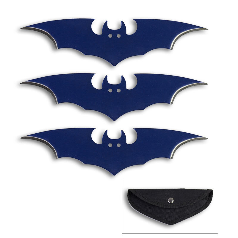 Steel Blue Bat Throwers - Bat Throwing Set - Bat Shuriken | KarateMart.com