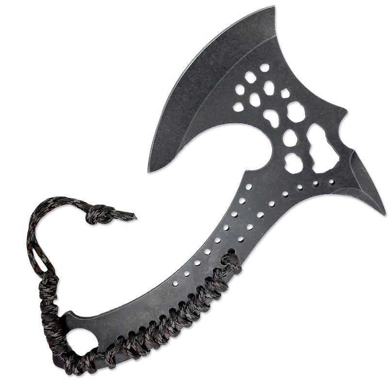 Stonewashed Survival Hatchet Heavy Gray Metal Thrower Ax Steel