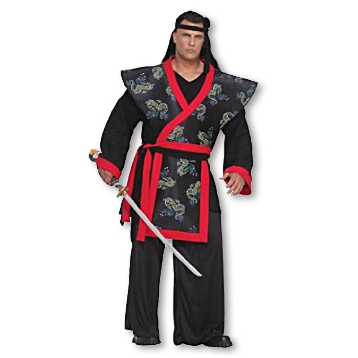 Fancy Dresses Full Figure Samurai Mens Plus Size Halloween Costume One Size Dress Shoes