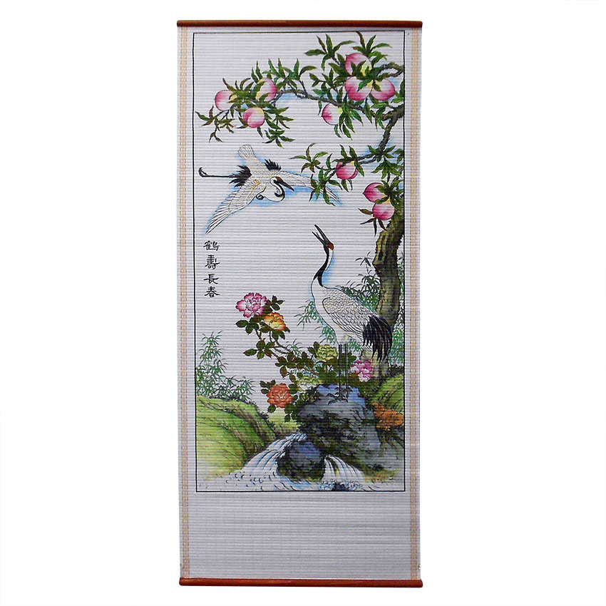 Swooping Crane Wall Scroll - Authentic Chinese Cane Wallscrolls