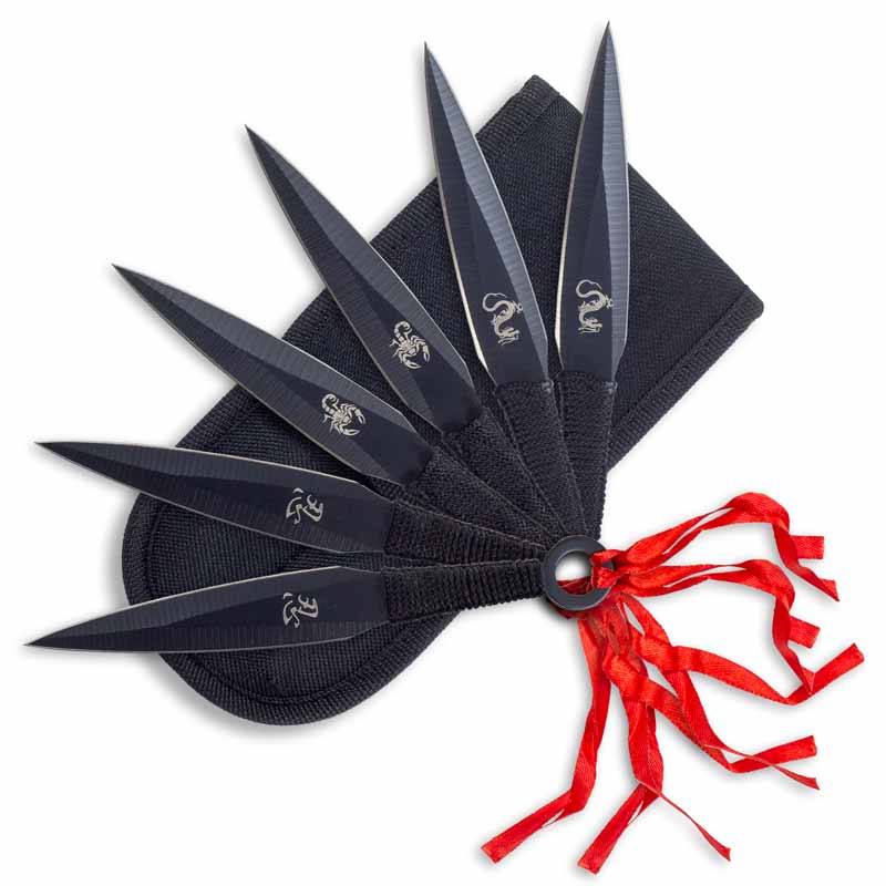 Tasseled Kunai Throwing Knives Ninja Weapons Black