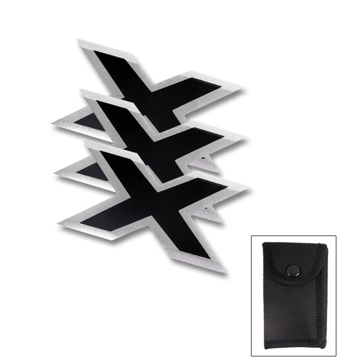 Triple X Throwing Stars - Black X Throwing Star - Triple X Star Set