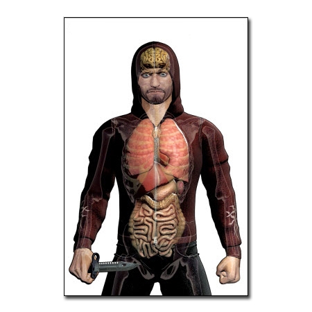 x ray knife wielding target poster human anatomy throwing targets