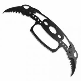 Dark Dual Blade Knuckles - Unique Serrated Knuckle Duster - Spiked