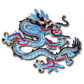 Blue and Gold Dragon Patch