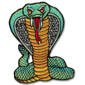 Toppa Cobra Nero Bianco Serpente Termoadesivo Patch