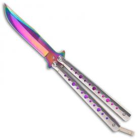 Metallic Rainbow Butterfly Knife
