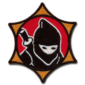 NEW Ninja Patch BLACK Ninja Embroidered Circle Round Patch for Ninjitsu Uniform 