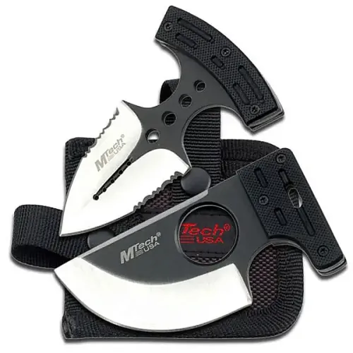 Belt Mounted Double Push Knife Set
