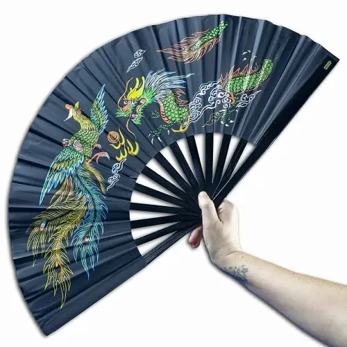 Black Bamboo Kung Fu Fan