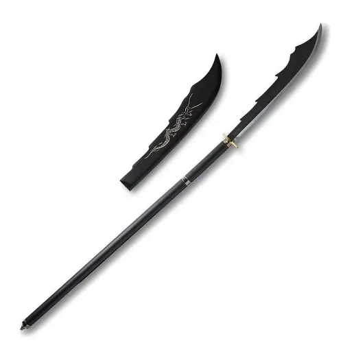 Black Bladed Carved Dragon Naginata