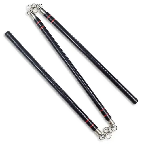 Black Hardwood Three-Section Staff
