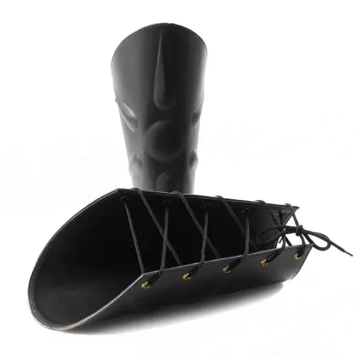 Black Leather Ninja Bracers