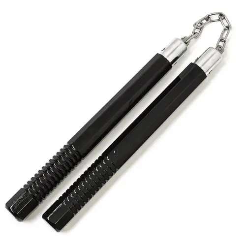 Black Octagon Nunchucks with Grip