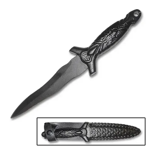 Black Widow Kriss Dagger with Leather Sheath
