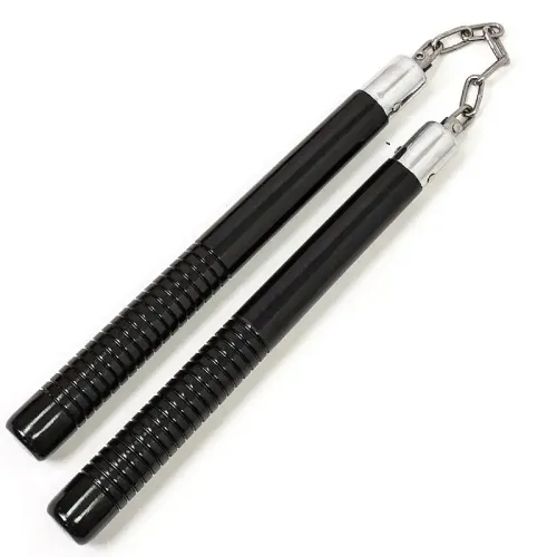 Black Wooden Nunchaku with Grip